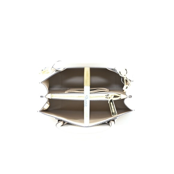 Michael Kors MERCER Medium Messenger Snakeskin Leather Crossbody Bag Buff $398 - Picture 5 of 12